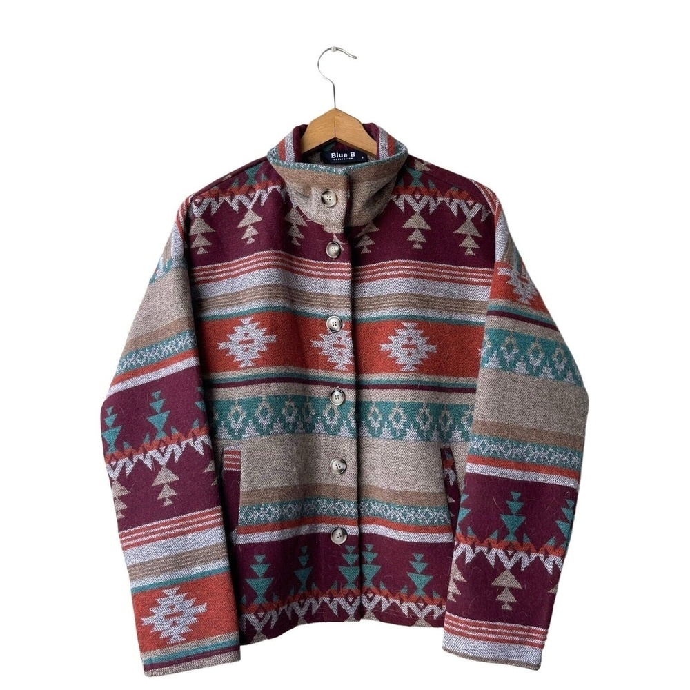 BLUE B COLLECTION Aztec Jacket Women’s Size S Southwest Pockets Long Sleeve